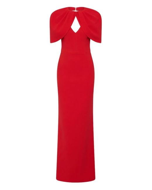 Rebecca Vallance Red Cameron Cape-Abendkleid