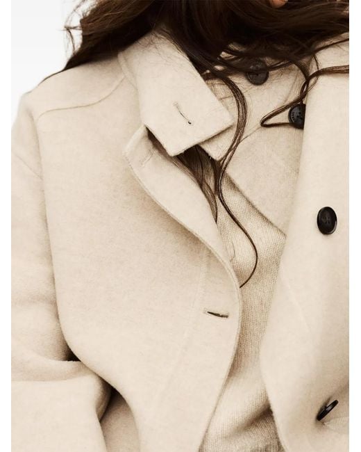 Ba&sh Natural Lourthney Belted-Buttoned Coat