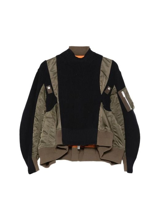 Chaqueta A Paneles Con Cremallera Sacai de color Black