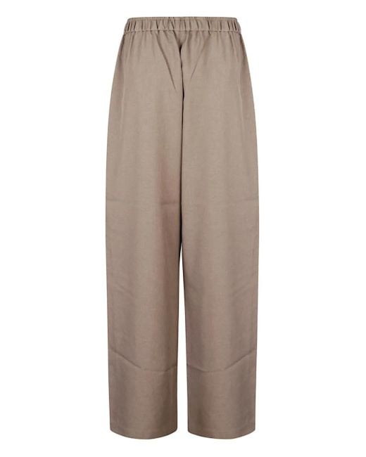 Frankie Shop Natural Elastic-Waist Trousers