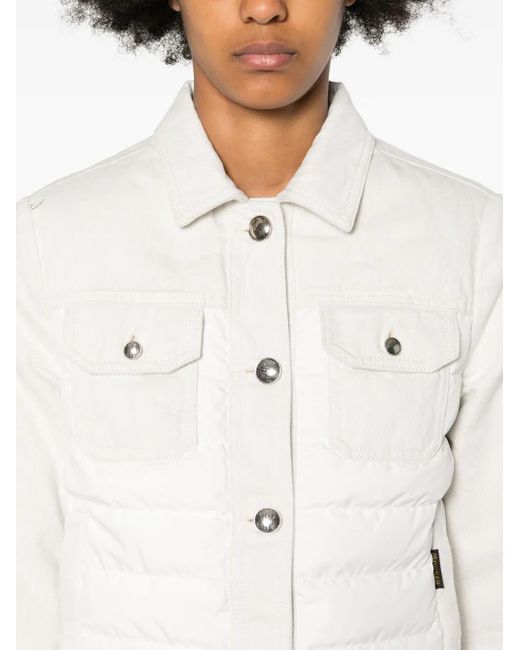 Moorer White Petunia Padded Jacket