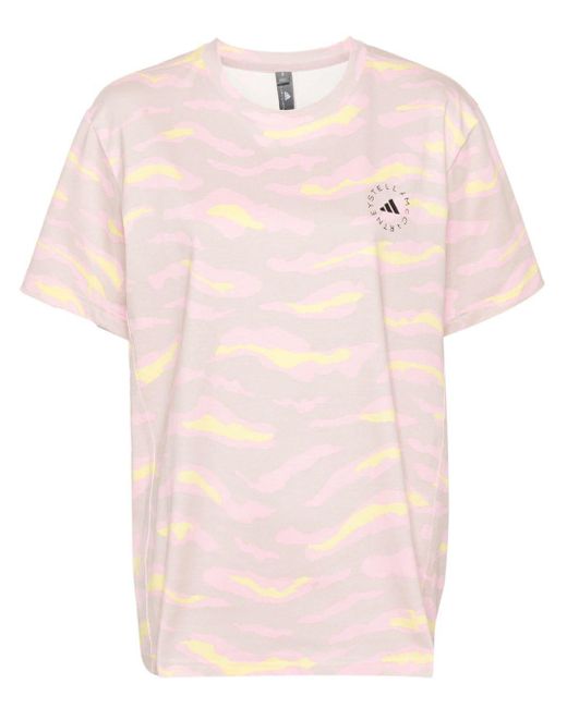 T-shirt con stampa grafica di Adidas By Stella McCartney in Pink
