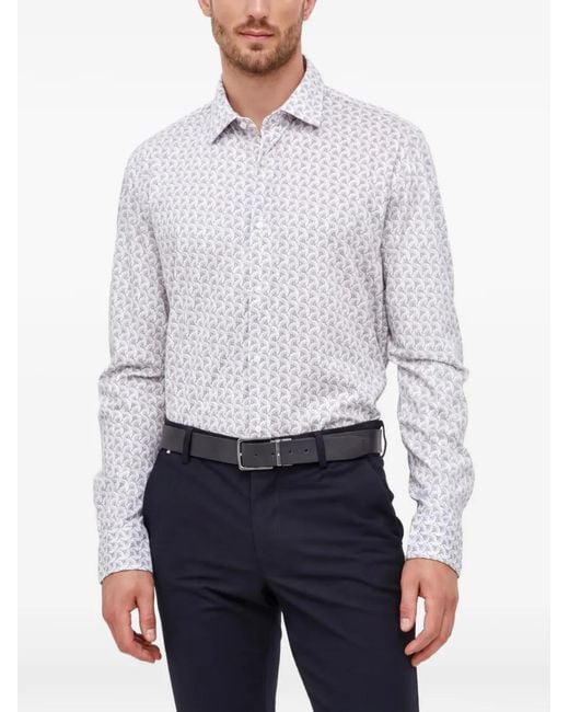 Joop! White Floral-Print Shirt for men
