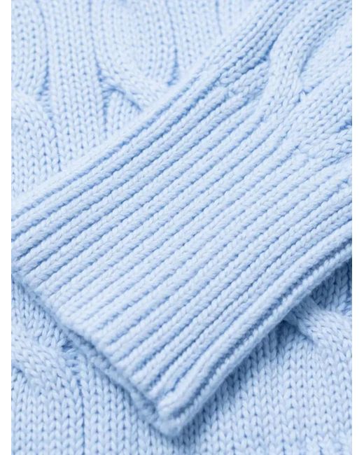 Polo Ralph Lauren Blue Cable-Knit Cotton Cardigan