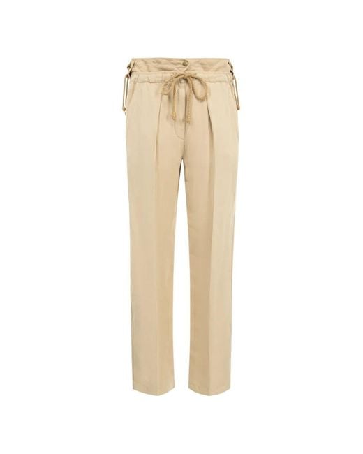 Isabel Marant Natural Sharon-Gd Lace-Up Straight-Leg Trousers