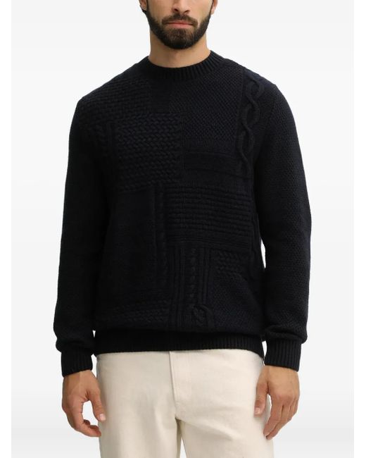 Barbour Black Casey Cable-Knit Sweater for men
