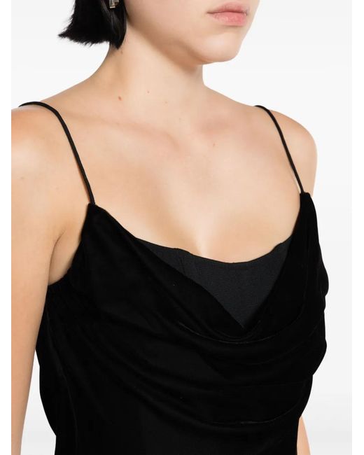 Dion Lee Black Corset-Style Velvet Minidress