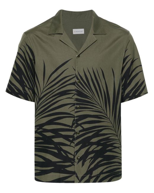 Moncler Green Graphic-print Cotton Shirt for men