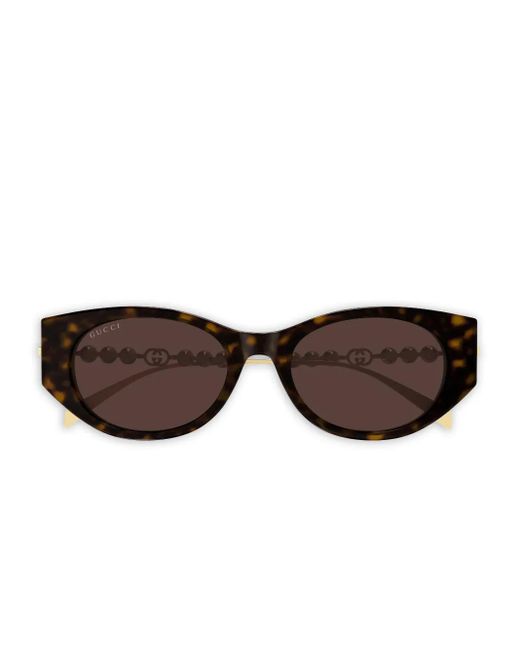 Gucci Brown Gg1970Sa Pearl Cat-Eye Sunglasses