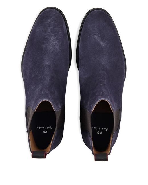 Paul Smith Elastic-Panels Suede Chelsea Boots in Blue for  display picture 1