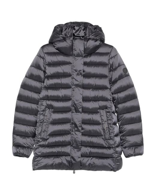 Save The Duck Gray Hooded Padded Jacket