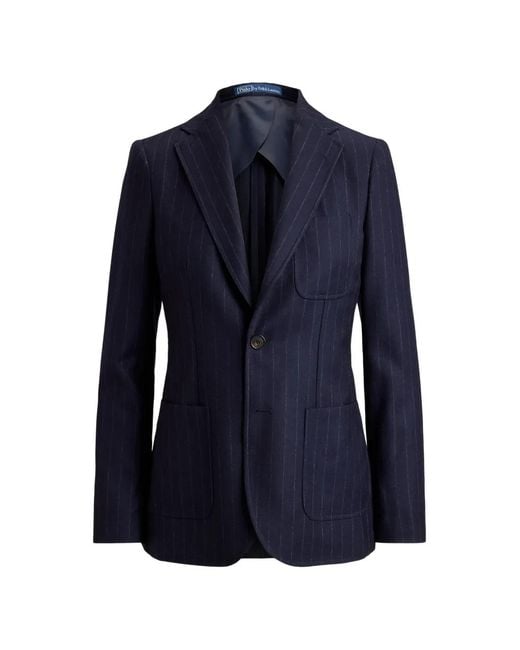 Polo Ralph Lauren Blue Pinstripe Patch-Pocket Jacket