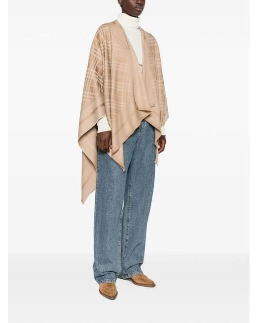 Burberry Natural Check-Pattern Cape