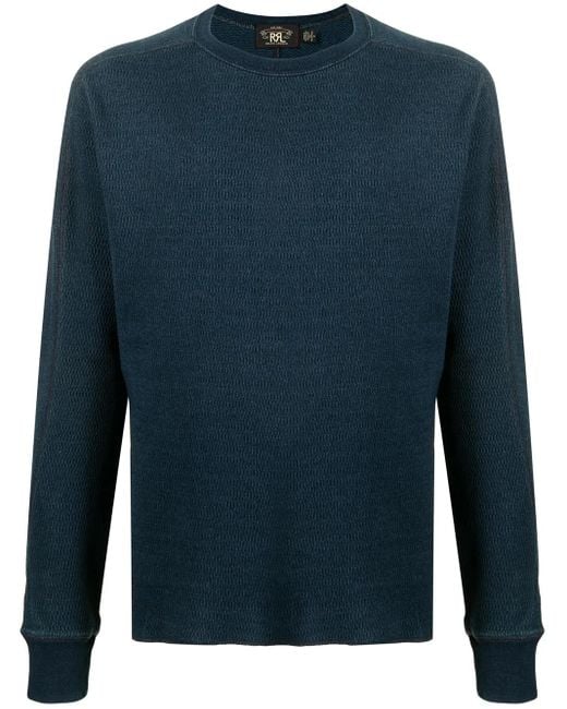 Maglione Con Effetto Jacquard di RRL in Blue da Uomo