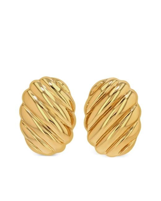 Boucles D'Oreilles Ribbed Oval Anine Bing en coloris Metallic