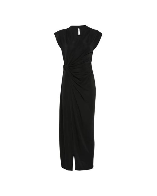 Imperial Black Knotted Midi Dress