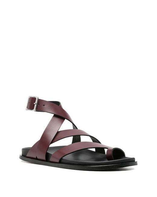 Alohas Red Crossover Toe-Loop Sandals