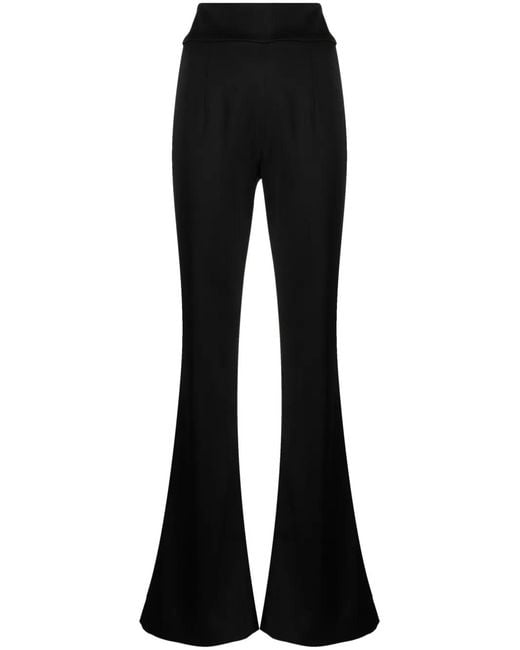 Galvan Black High-Waisted Flared Trousers
