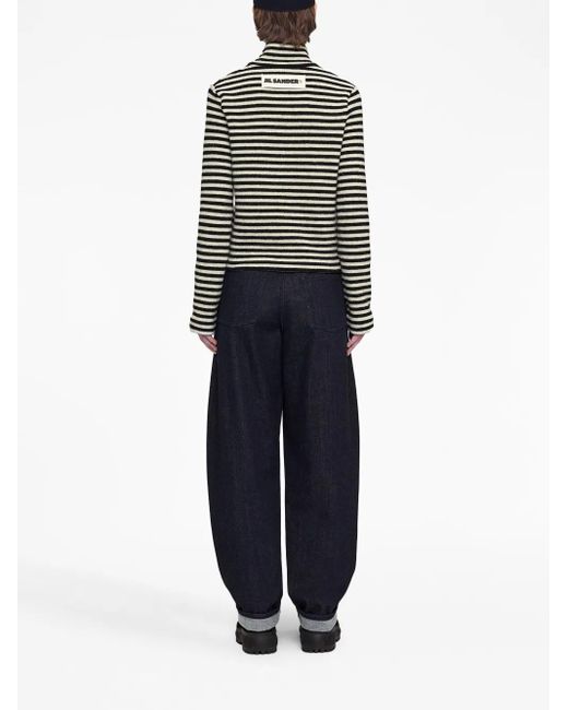 Jil Sander Gestreepte Top in het Black