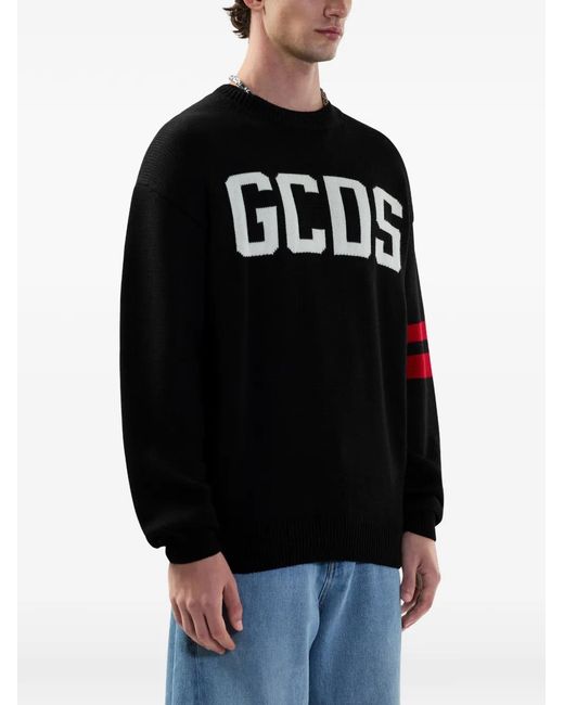 Gcds Black Logo-Detail Sweater for men