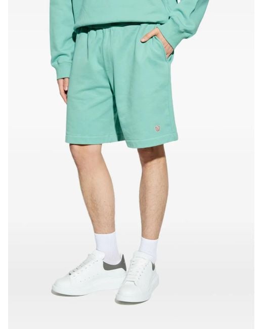 Versace Blue Shorts With Patch for men
