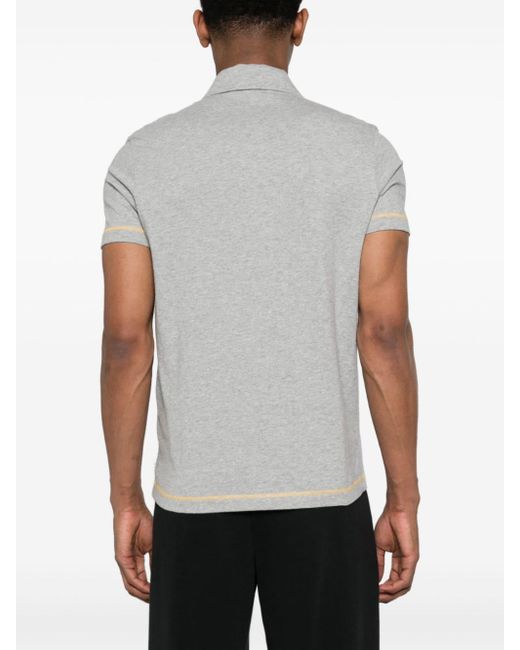 Moncler Gray Logo-patch Polo Shirt for men