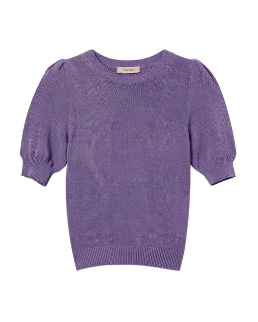 Twinset Gebreid T-Shirt in het Purple