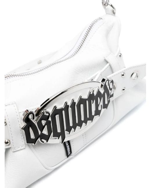 DSquared² White Gothic Leather Shoulder Bag