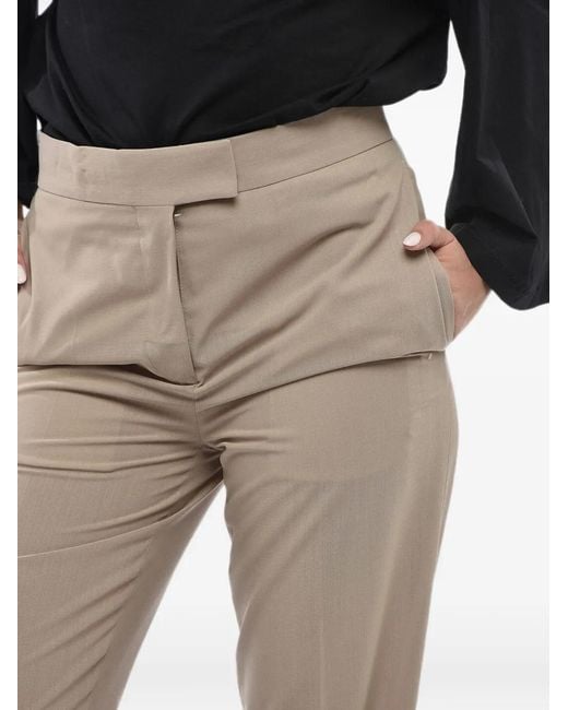 Ferragamo Natural Four-Pocket Wool Trousers