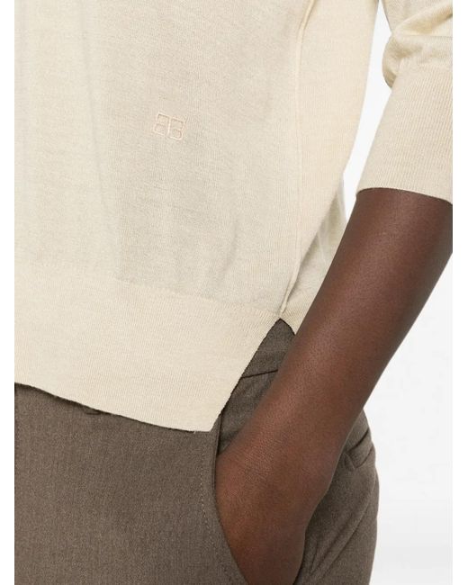 Bompard Natural Embroidered-Logo T-Shirt