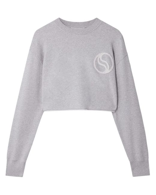 Stella McCartney White Wave Cropped Sweatshirt