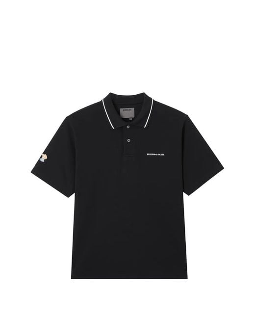 Musium Div. Black Polo À Logo Imprimé for men