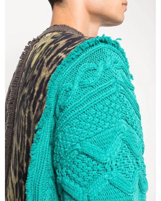 Roberto Cavalli Pullover Mit Patchwork-Detail in Blue für Herren