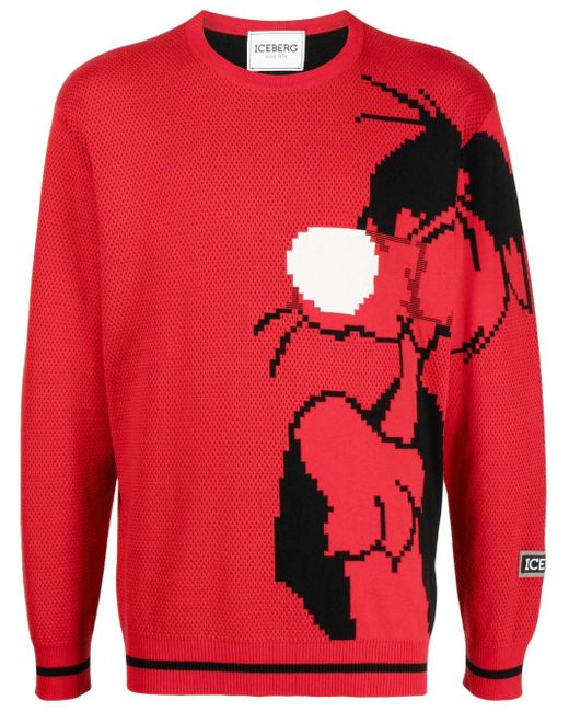 Iceberg Red Sylvester The Cat Cotton Sweater for men