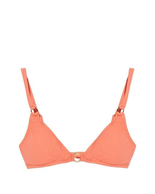 Melissa Odabash Orange Montenegro Ring-Detail Bikini Top