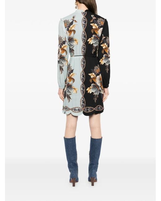 Farm Rio White Floral-Print Mini Dress