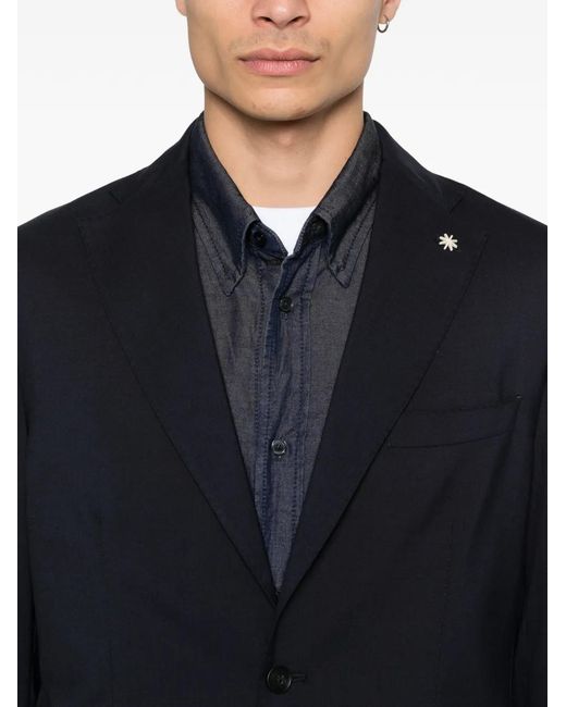 Manuel Ritz Blue Fresco Wool Jacket for men