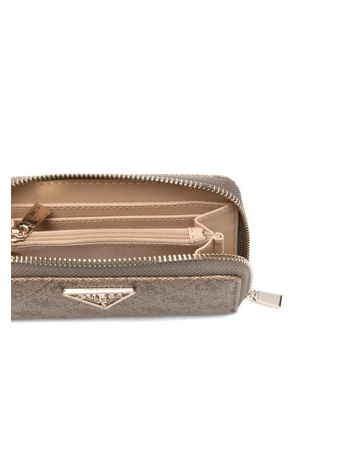 Guess Brown Monogram-Pattern Wallet