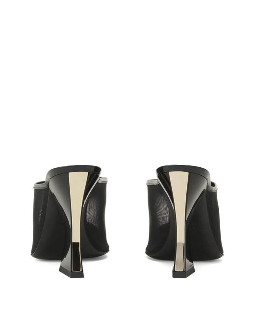 Lanvin White Mesh Pointed Pumps