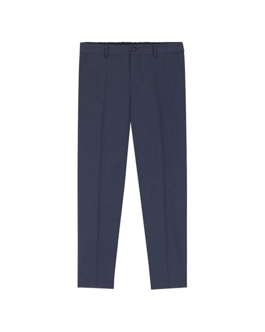 Boss Blue Elasticated-Waistband Trousers for men