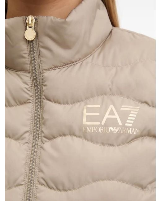 Chaleco Acolchado Con Logo EA7 de color Natural