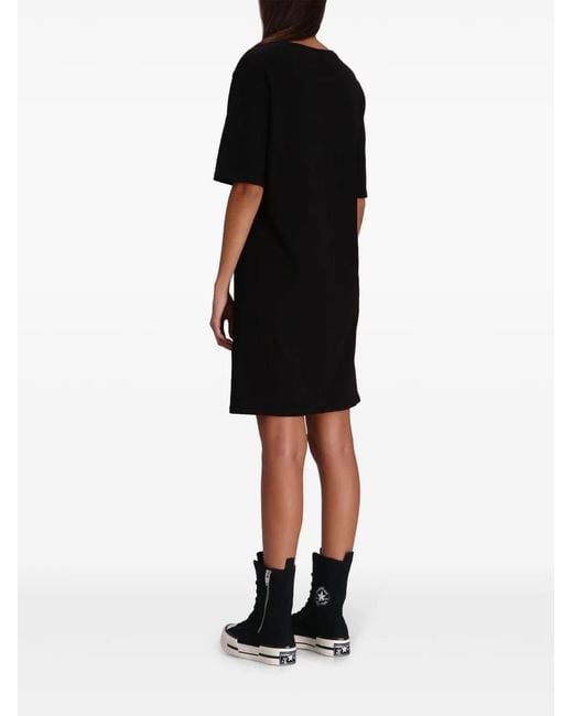 ARMANI EXCHANGE Black Logo-Print T-Shirt Dress