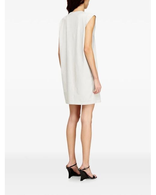 DIESEL White Mini D-Emb Cotton Dress