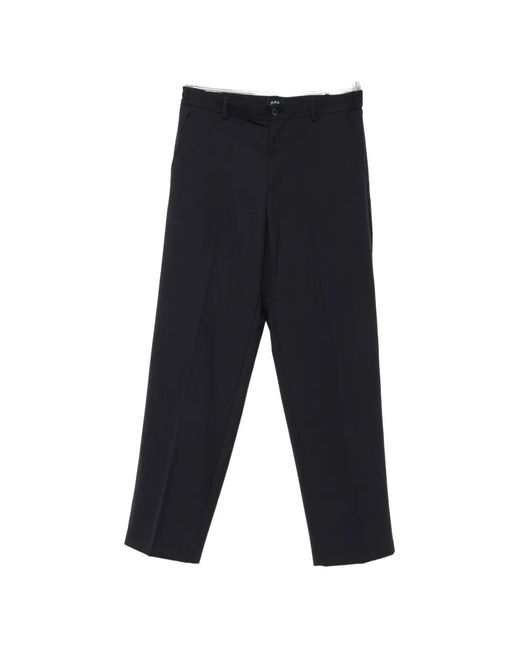 A.P.C. Blue Straight-Leg Tailored Trousers for men