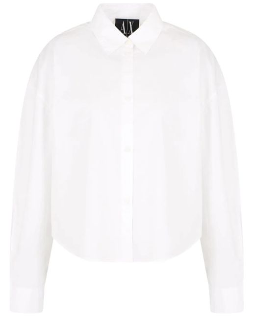 ARMANI EXCHANGE White Hemd Mit Logo-Stickerei