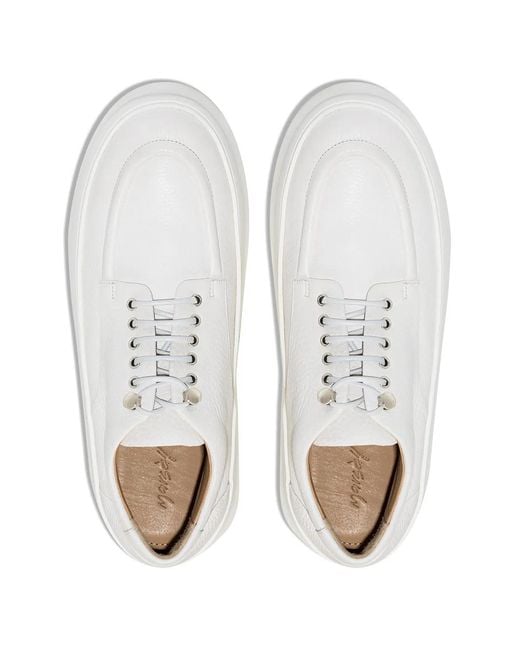 Marsèll White Cassapana Leather Derby Shoes