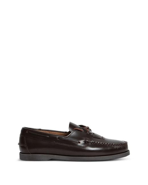 Hereu White Saler Nautic Lace-Up Loafers for men
