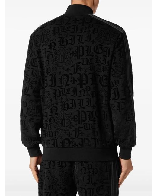 Philipp Plein Black Jogging Jacket Gothic Plein for men