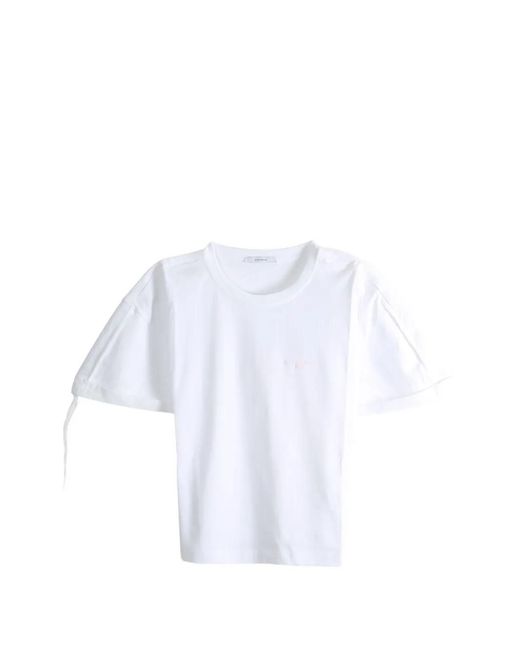 Givenchy White Logo-Embroidered Sleeve-Detail T-Shirt