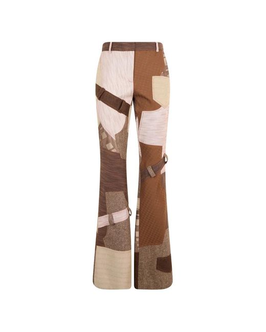 Moschino Natural Patchwork-Design Trousers